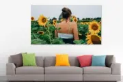LOVING SUN FLOWERS VINTAGE TRAVEL high quality wall Canvas wall art home decor