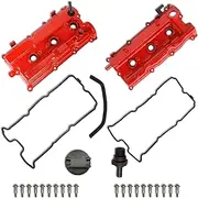 MITZONE Upgrade Aluminum Valve Covers front & rear Compatible with 2002-2009 Nissan Altima Maxima Murano Quest Infiniti i35 VQ35DE 3.5L (Red)