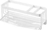 Yamazaki Home Tower Self-Draining Sponge And Soap Bottle Rack, Kitchen Sink Organizer Metal Holder With Removable Tray - Steel