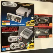 NES + SNES Mini Classic Consoles + 2 Hori Wireless Fighting Commander BRAND NEW