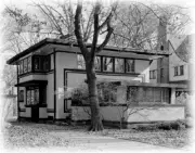 Prairie Style, Architect's own home, Sunroom, 4 bedrooms, printed house plans