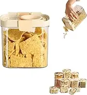Push-Type Sealed Box Storage Jar, Sealed Grain Jar, Airtight Food Storages Containers with Lids, Silicone Telescopic, No-Opening Jars Coarse Storage (1350ml)