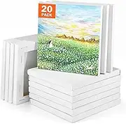 Mini Canvas, MicoSim 20 Pack 4 * 4in Art Primed Canvases for Painting,100% Cotton Small Stretched Professional Stretched Canvas for Kids and Art Supplies,for Acrylics,Oils&Other Painting(20 PCS)…