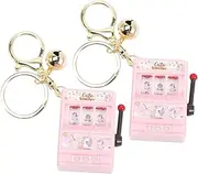 [BESPORTBLE] 2Pcs Mini Slot Machine Keychain Creative Party Favors for Fun Fruit Machine Design Durable Material present for Special Occasions