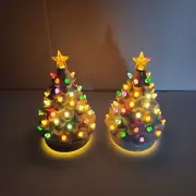 2 Winter Lane 8.5” LIGHTED MUSICAL XMAS TREE White Ceramic NEW Christmas