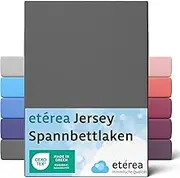 etérea Jersey Fitted Sheet 200 x 220-200 x 220 cm Anthracite Thickness 15-25 cm – 100% Cotton – Oekotex Fitted Sheet Mattress Cover – Bed Sheets 200 x 220 cm – 200 x 220 cm Grey
