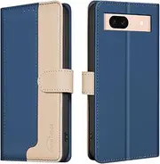 [Asuwish] Mobile Phone Case for Google Pixel 8a Case with Screen Protector Card Slot Foldable Leather Wallet Stand Pixel8a 5G a8 Mobile Phone Cases Protective Glass Tempered Glass Screen Protector Phone