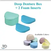 Dental Denture Box Case Carrier with 2 Insert Foams, Pick Color