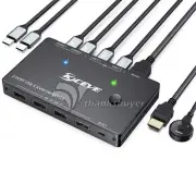 KVM201TCC 4K 60Hz KVM Switch 2 Port USB-C KVM Switch Support Laptop PC Monitor
