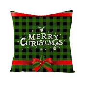 2Pcs Christmas Pillowcase Cotton Linen Throw Pillow Cover for Couch Home Decorations -Style 2