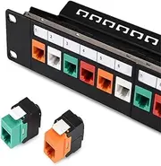 Network Hub Cat6 12 Port Patch Panel 10" 1U Rack Mount Including Cable Manager Strip 12 RJ45 Keystone Jacks with Label Field
