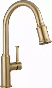 Curtura Brushed Bronze Kitchen Faucet with Pull down Sprayer, Gold Single Handle