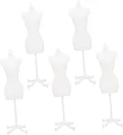 Toddmomy 5Pcs Doll Clothing Mannequin Display Rack Miniature Dress Stand for Doll Outfits Creative Accessories for Safe Design