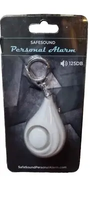 New SAFESOUND Personal Alarm 125db Keychain White Loud Siren