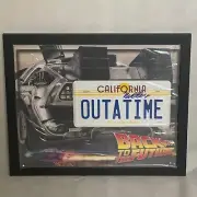 MICHAEL J FOX Hand Signed & Framed License Plate + JSA Back To The Future
