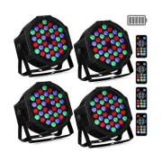 Stage Lights Battery Powered: 36LEDs RGB Rechargeable Par Lights 4 Pack Sound...