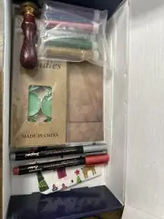 Wax Seal Kit...Glitter, Stamp (DEER), Pens, Bag, Paper