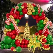 Christmas Balloon Garland Arch kit with Christmas Red Gold Green Balloons Xma...