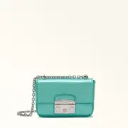 Furla Metropolis Crossbody Zefiro Blue Metal Claris Calf Leather Woman