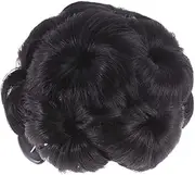 PLAFOPE 1Pc Flower Design Hair Updo Clip for Women Natural Black Synthetic Hair Bun Fixator Easy to Use Jaw Clip for Elegant Hairstyles Hair Accessory for Special Occasions