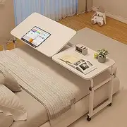 Over-Bed Tables, Adjustable Height with Wheels-Versatile Over The Bed Desk for Eating Mobile Computer Table and Bed Table(C)