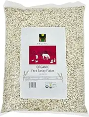 PACIFIC Organic Petfood Organic Feed Barley Flakes - Barley Flakes Organic | Rich with Fiber & Minerals | USDA and CCOF Certified | Packed in USA | 5Lbs