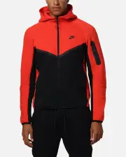 [Nike] Nike Sportswear Tech Fleece Windrunner Full-zip Hoodie Jacket Lt Crimson/black - Size XL XL Lt Crimson/Blac