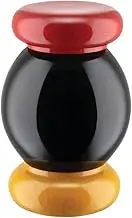 Alessi ES18 Salt, Pepper and Spice Grinder in Beech-Wood, 100 Values Collection, red,Yellow,Black