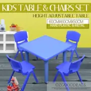 Kids Toddler Children Blue Square Activity Table and 4 Blue Chairs 60x60cm S