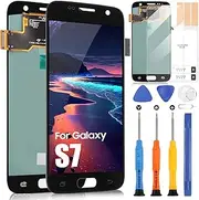 ARSSLY OLED Display for Samsung Galaxy S7 Display for Galaxy S7 Display SM-G930F SM-G930A SM-G930P Touchscreen Digitizer Assembly Repair Kit (Black, Fingerprint Holder)