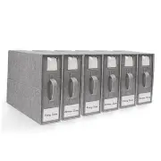Bed Sheet Organizer, Linen Closet Organizers and King and Queen 6 Pack Grey