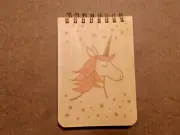 Pink unicorn wood mini notepad blank unlined sketch pad Night Owl Paper Goods