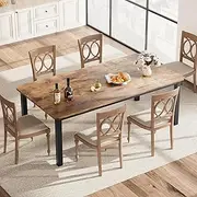 IDEALHOUSE Industrial Dining Table For 6~8 People, 78.7" Long Kitchen Table, Wood Dining Table, Kitchen & Dining Room Table, Rectangle Dining Room Table For 6 Ideal For Dinner Or Meetings -Retro Brown
