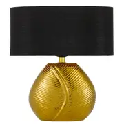 KLEE Table Lamp Black / Gold Fabric / Ceramic -KLEE TL-GDBK