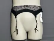 Freya Suspender Garter Belt Floral Print Size XL Hook & Eye Closure