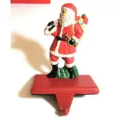 VTG Brookstone Kris Kringle Santa Claus IRON STOCKING HOLDER Christmas Decor BOX