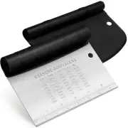 Bench Scraper for Baking, Stainless Steel Dough Cutter and Scraper Tool Kitch...