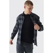 Mens Black Oversized Checkerboard Shirt