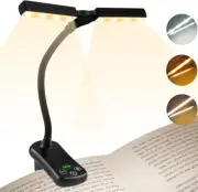 New 3 Colors 8 Brightness 14 LED Clip on Book Light Usb Rechargeable Night Light