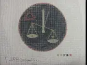 Libra Horoscope Sign Hand-Painted Needlepoint Canvas