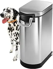simplehuman X-Large Pet Food Storage Can, Brushed Stainless Steel, 35 L, 40 lb / 18.1 kg