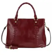 Patricia Nash Dorothy Satchel/Crossbody Leather w/Dustbag Maroon NWT