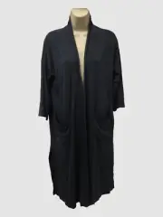$198 Eileen Fisher Women's Blue Open-Front Duster Cardigan Jacket Coat Size M