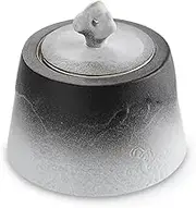 Tea Caddy tin Tea Caddy Chinese Style Porcelain Tea Tin Matte Kiln Glazed Surface Ceramic Tea Storage Containers with Airtight Lid Tea Canister for Loose Tea Spice Storage Tea Canister