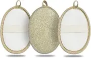 Loofah Exfoliating Body Scrubber (3 Pack), Natural Body Scrubbers for Shower Exfoliator, 100% Natural Lufa Bath Scrub Loofa Sponge Pad, Large Lufas for Men and Women Loufa Biodegradable Luffa Brown