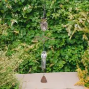 21"Long Owl Metal Silhouette Wind Chime Ornament Home Decor Unique Gift