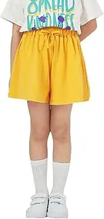 [ALBOS] Girls Casual Shorts with Pockets, Elastic Waist, Pink, for Kids Summer