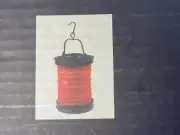 Dralion Cirque Du Soleil Lantern Red Hanging Collapsible Metal & Red Cloth Box