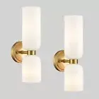 Gold Wall Sconces Set of Two 2-Light Modern Wall Light Bathroom Vanity Light ...