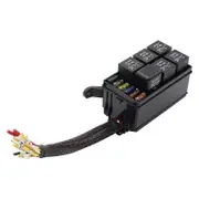 12V Relay Box 6 Slots Relay Block 6 Way Fuse Block with Relay Box and Relay Kit Automotive Relay black